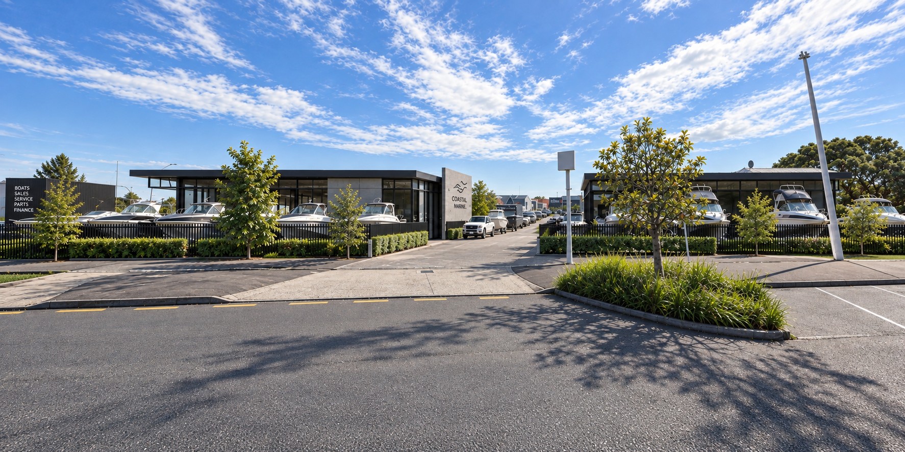 Whakatane Boat Showroom - The Strand, Whakatāne — showroom design